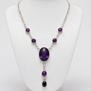 Amethyst and Sterling Silver Necklace